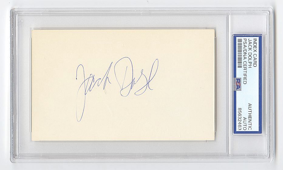 Jack Dolph Signed AUTO 3x5 index card ABA Commissioner PSA/DNA