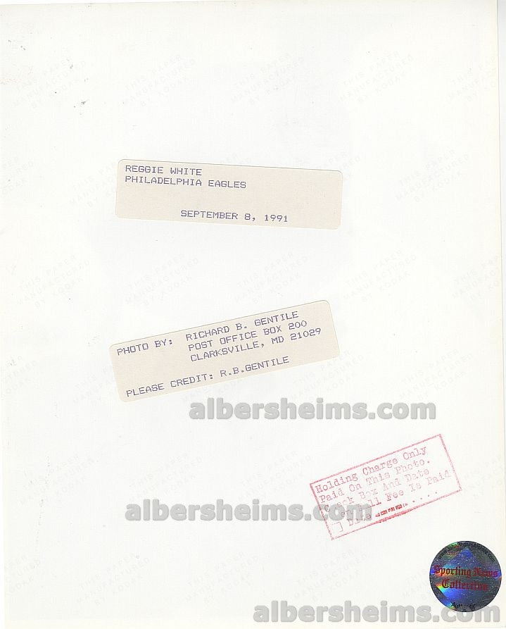 1991 Reggie White Smiling on the Sidelines in a Game vs. Cardinals Original TYPE I Photo