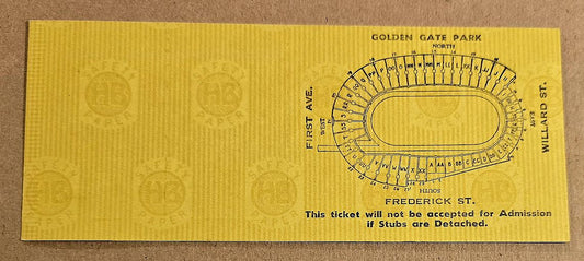 1961 Oakland Raiders vs Denver Broncos AFL Football Game FULL TICKET
