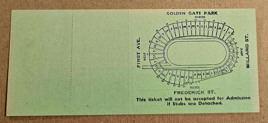 1960 Oakland Raiders AFL FULL proof Ticket - Guest Box Kezar Stadium - 1st Year