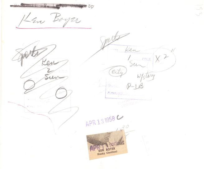 Ken Boyer Cardinals 1958 original photo