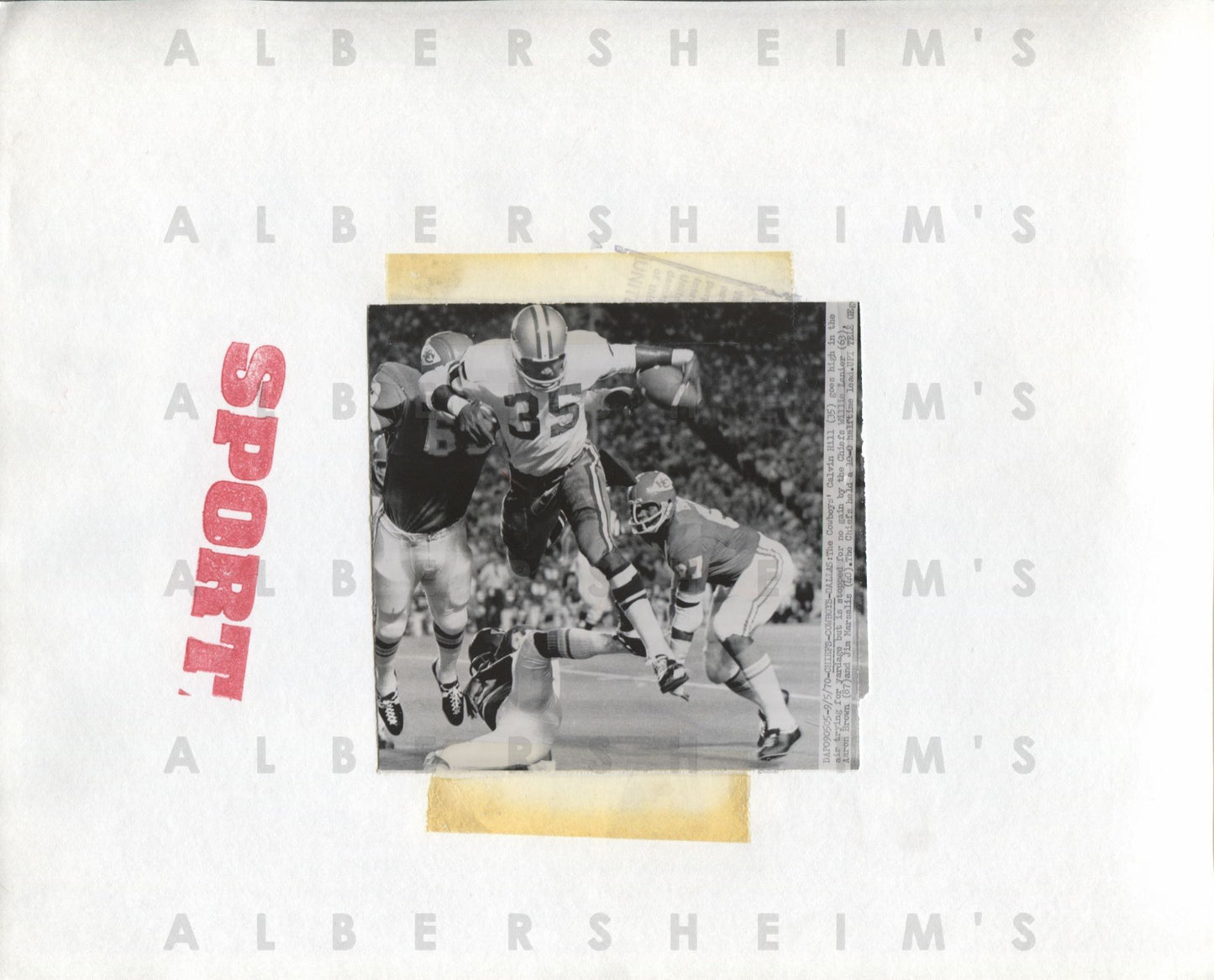 Calvin Hill - Dallas Cowboys vs Chiefs Willie Lanier 1970 original photo