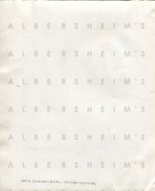 Eddie Klieman 1943 Baltimore Orioles original photo