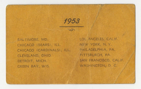 1953 NFL Season Pass Ticket Otto Graham MVP - Chuck Noll – Big Daddy Lipscomb Debuts