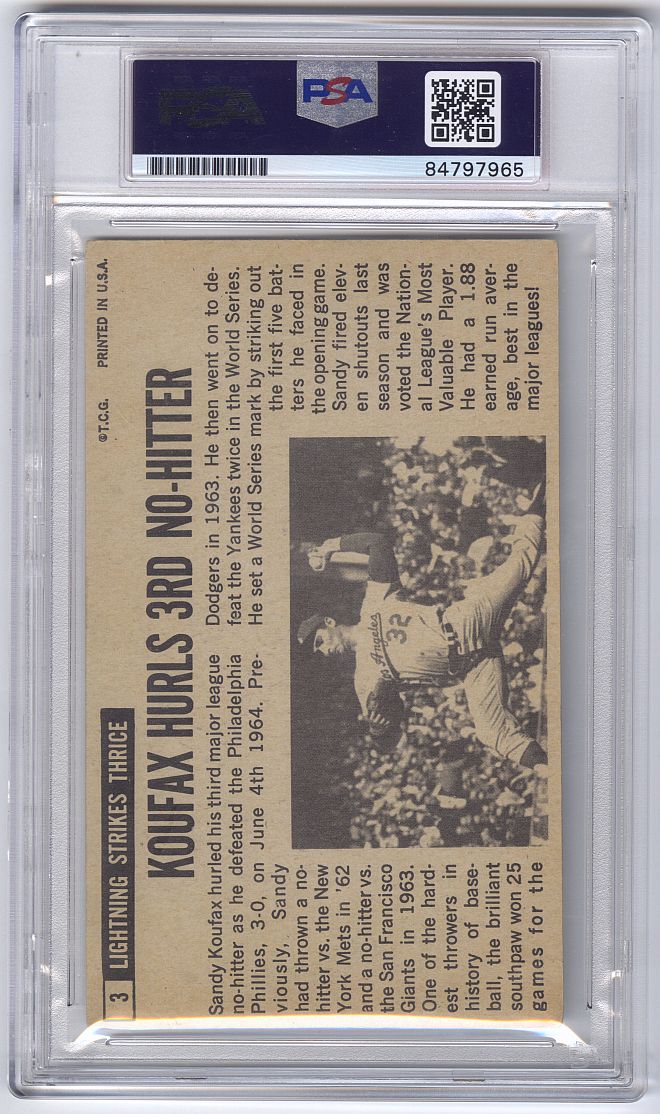 1964 Topps Giants #3 Sandy Koufax Signed AUTO Baseball Card PSA/DNA