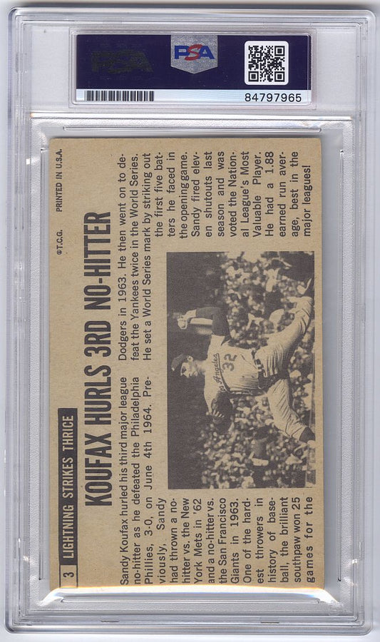 1964 Topps Giants #3 Sandy Koufax Signed AUTO Baseball Card PSA/DNA