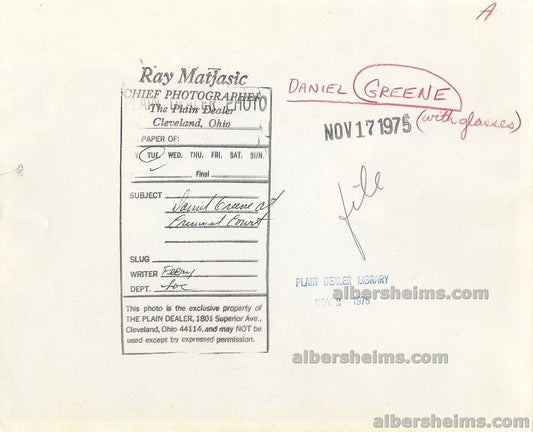 1975 Gangster Mobster Danny Greene “The Irishman” In Court Original TYPE I Photo Original TYPE I Photo