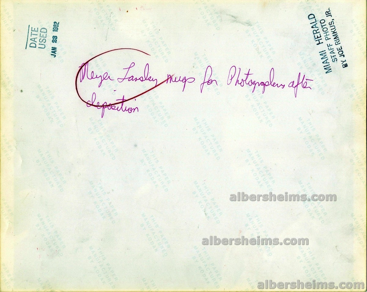 1982 Meyer Lansky Head of Murder Inc. Mafia Mobster Original TYPE I Photo