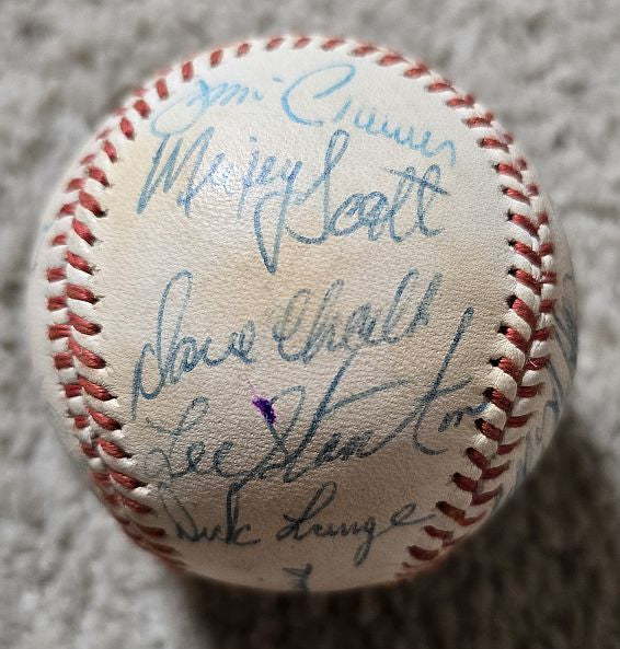 1975 California Angels Team Signed AUTO Baseball /w 27 Sigs - NOLAN RYAN