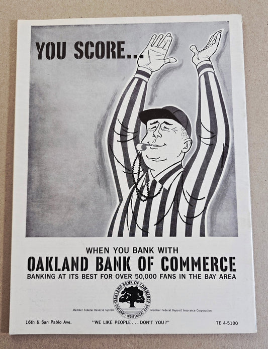 September 4, 1961 Oakland Raiders vs Denver Broncos AFL Football Program 2nd Year