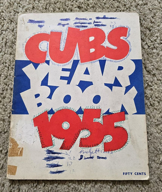 1955 Chicago Cubs Team Signed Autographed Yearbook /w 19 sigs – Ernie Banks