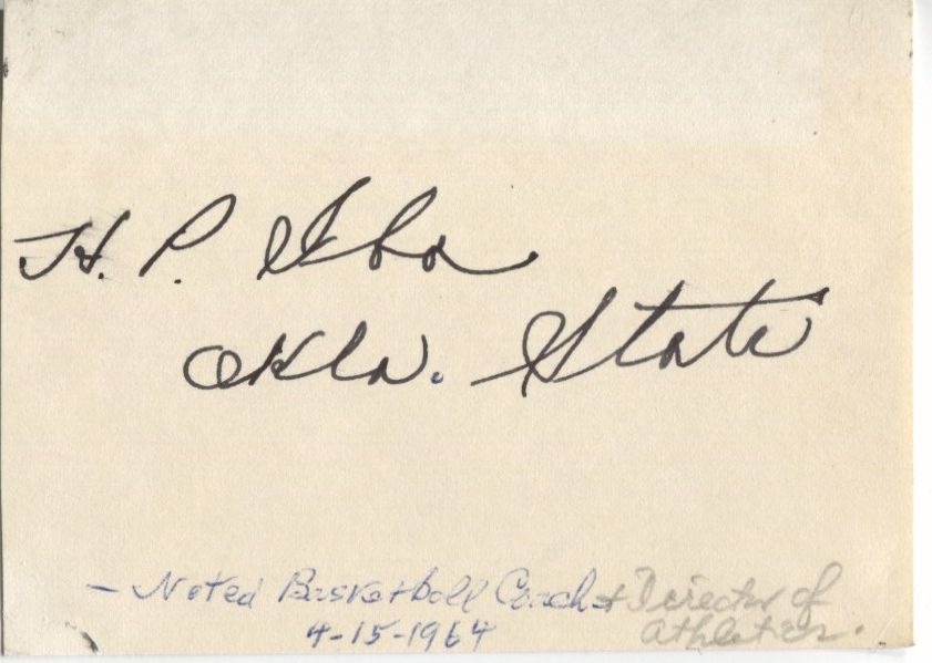 Hank Iba signed 1964 Oklahoma State card Basketball HOF