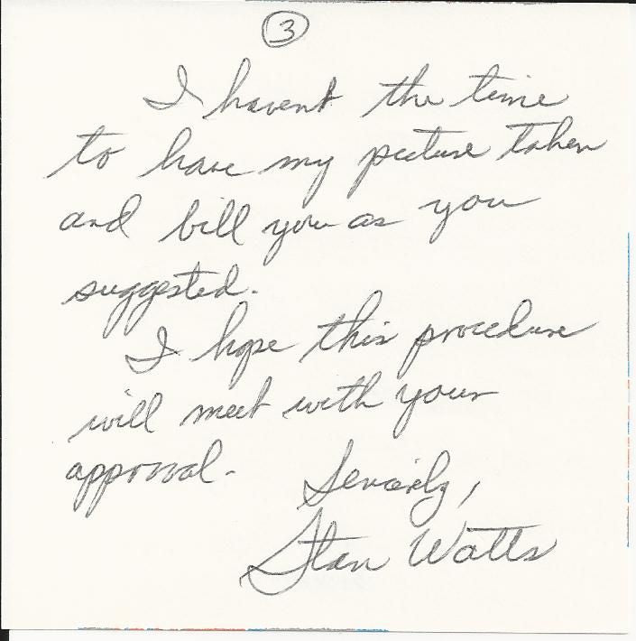 Stan Watts Signed Letter Basketball HOF