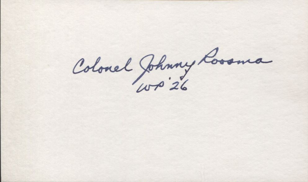 Johnny Roosma signed 3x5 card Basketball HOF