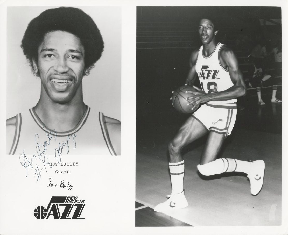 Gus Bailey signed photo New Orleans Jazz Died at age 37