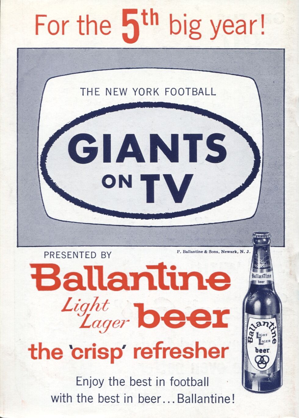 1959 New York Football Giants Press Radio TV Media Guide MINT NFL east champions