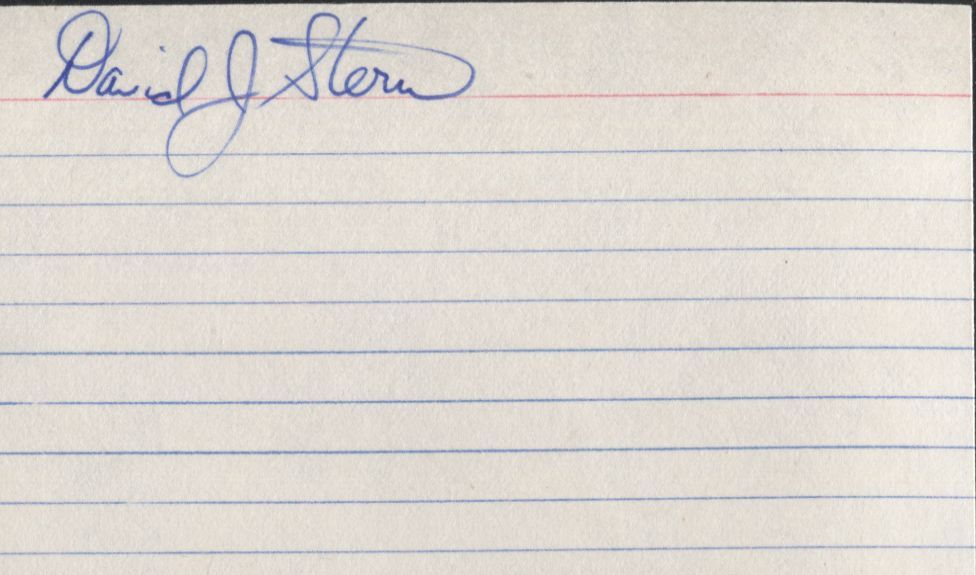 David Stern Signed 3x5 Card Basketball HOF