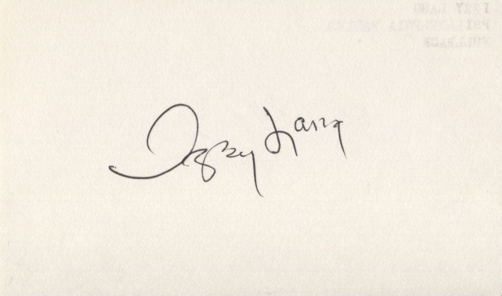 Izzy Lang Philadelphia Eagles - RAMS - signed 3x5 card MIA - Homeless