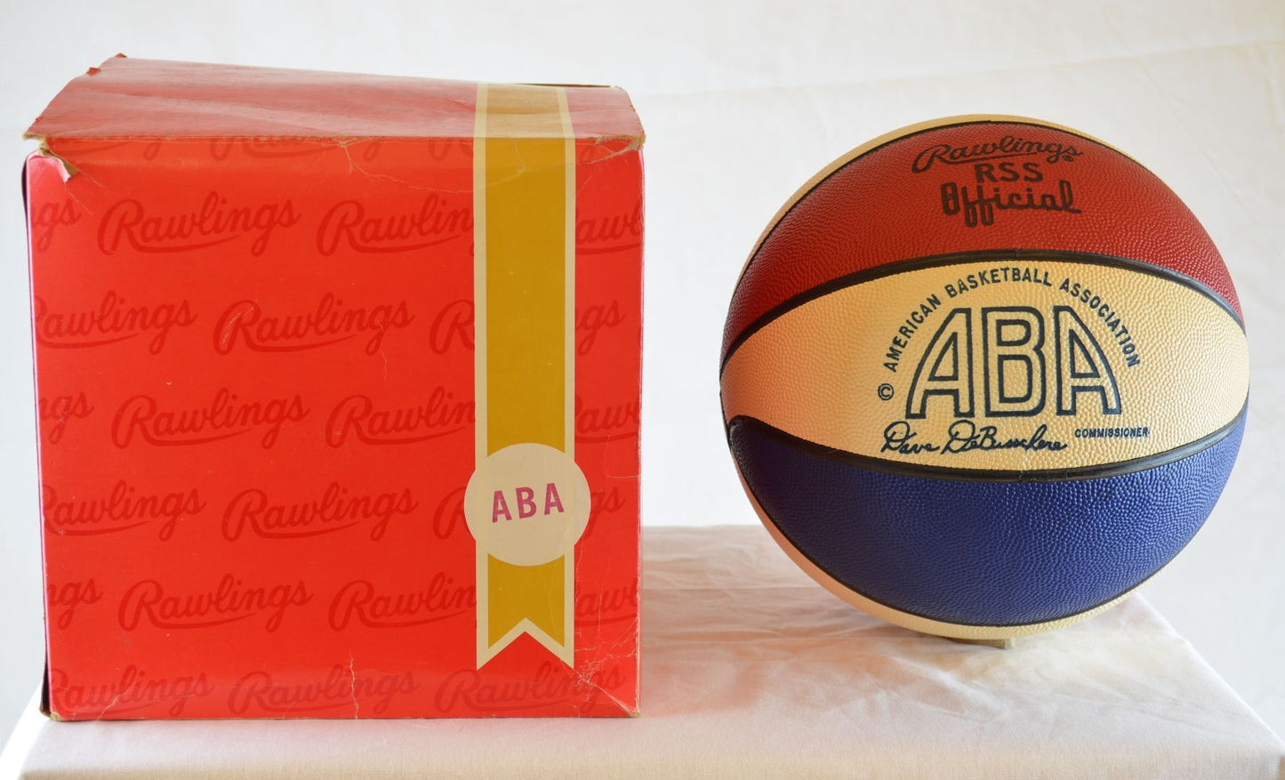 Official ABA Dave DeBusschere Red White & Blue Basketball in Original Box 1975-76