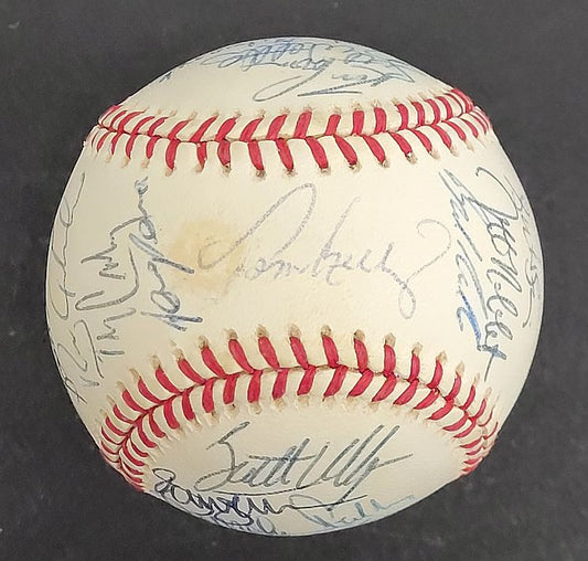1995 Minnesota Twins Team Signed AUTO Baseball 36 sigs /w Kirby Puckett JSA LOA