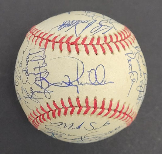 1985 Minnesota Twins Team Signed AUTO Baseball 28 sigs /w Kirby Puckett JSA LOA