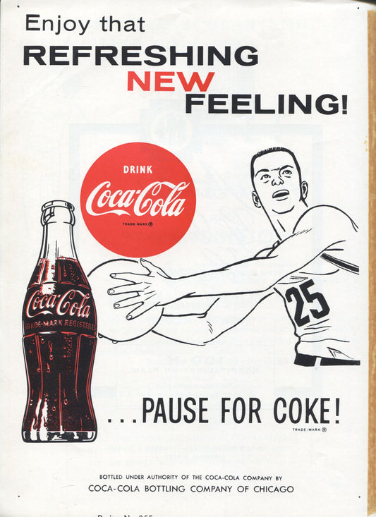 1961 Chicago Packers vs Warriors NBA basketball program - Wilt Chamberlain 50 Points