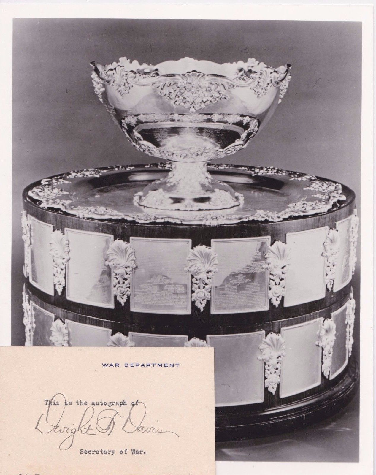 Dwight Davis Founder of Davis Cup Tennis HOF Autograph Signed Card