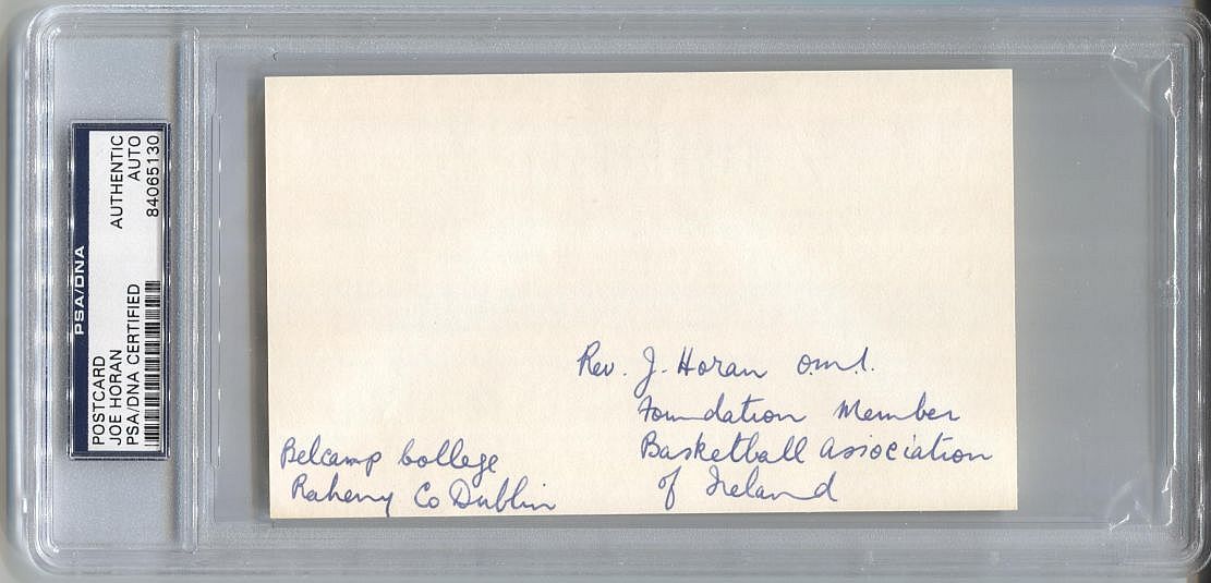 Joseph Horan Signed Autographed Basketball HOF Piece