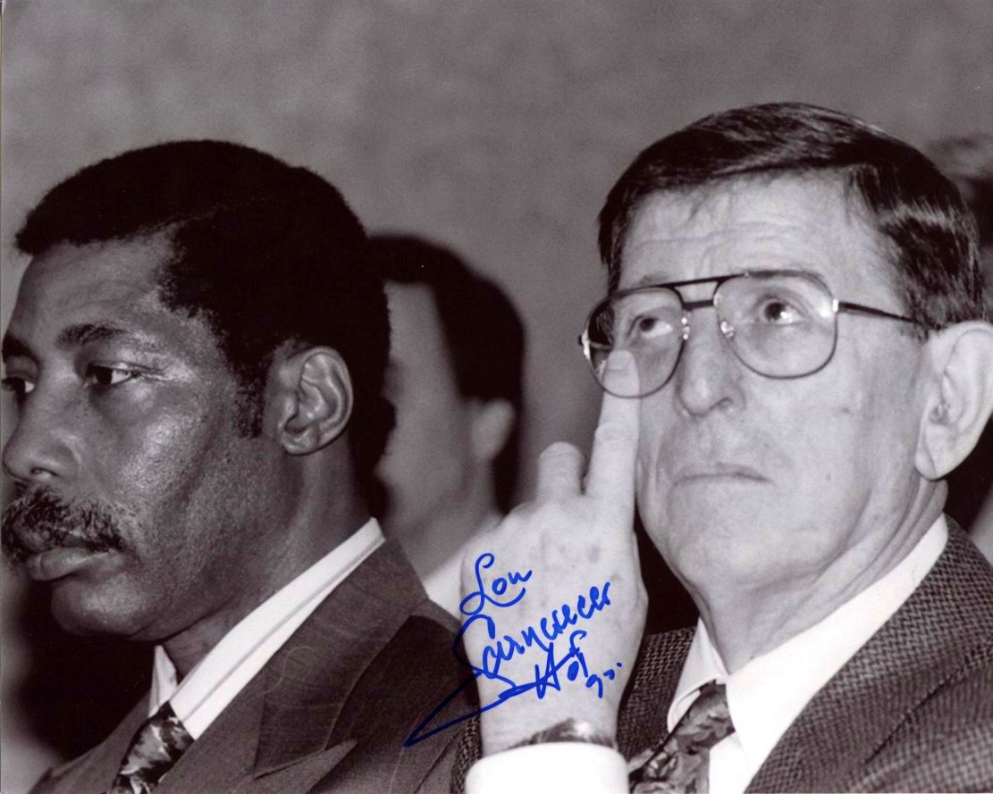 Lou Carnesecca Signed Photo St Johns Basketball HOF signed Photo with Connie Hawkins