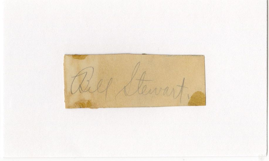 Bill Stewart MLB Umpire & Hockey Hall of Famer Cut Signature Index Card D.1964