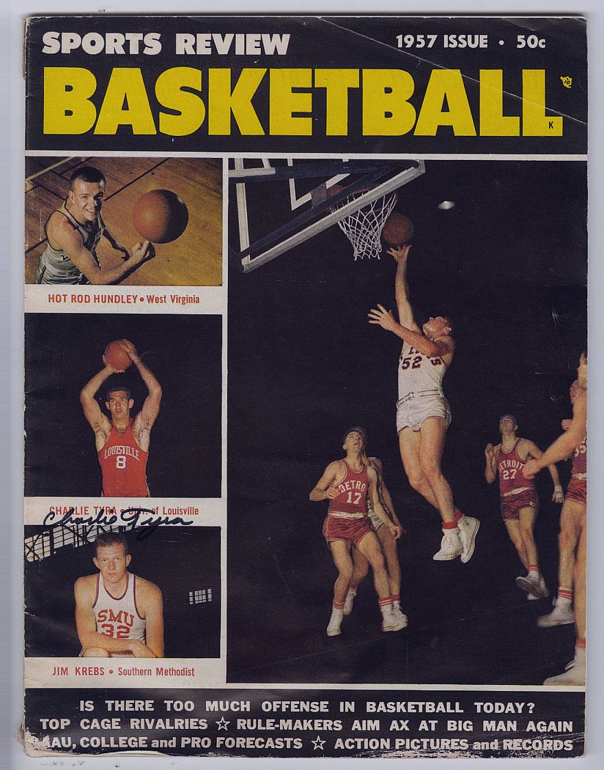 Charlie Tyra Signed AUTO 1957 SPORTS REVIEW BASKETBALL Full Magazine – Louisville NY Knicks D.2006