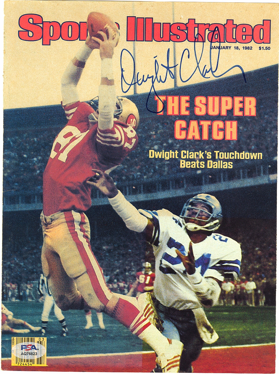 Dwight Clark Signed AUTO Sports Illustrated SI Cover January 18, 1982 Issue PSA/DNA