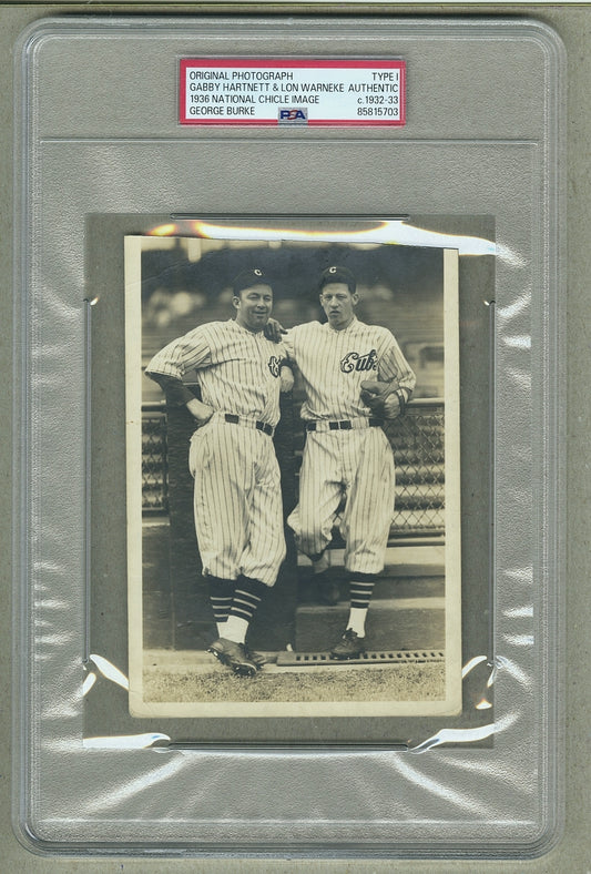 1932-33 Gabby Hartnett & Lon Warneke Chicago Cubs Battery Original George Burke TYPE I Photo Image used for 1936 National Chicle R312 & R313 Baseball Cards