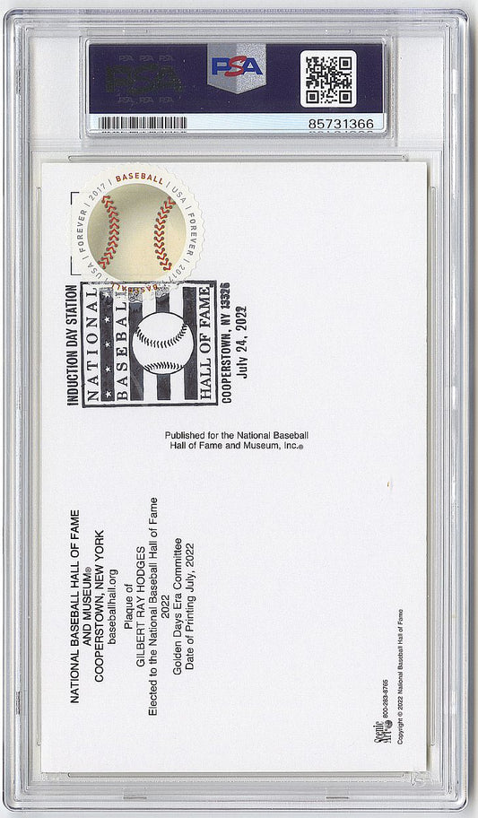 Gil Hodges Signed AUTO Cut Baseball HOF Plaque Postcard PSA/DNA