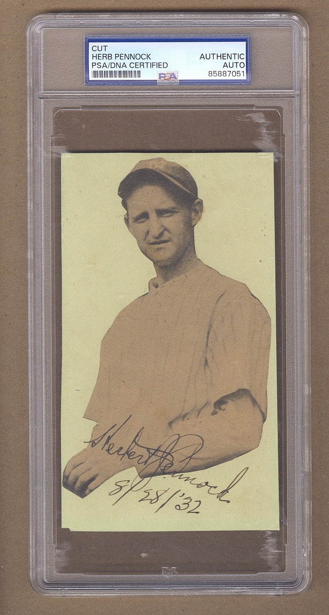 Herb Pennock Signed AUTO Album Page 1927 Yankees Dated 8/28/1932 Baseball HOF PSA/DNA