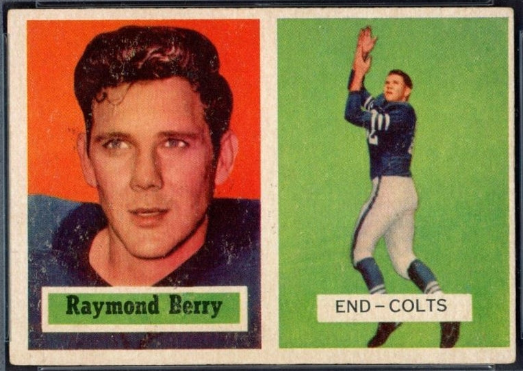 1955 Raymond Berry 1957 Topps Rookie Card Image Pro Football HOF Baltimore Colts Original TYPE I Photo PSA/DNA