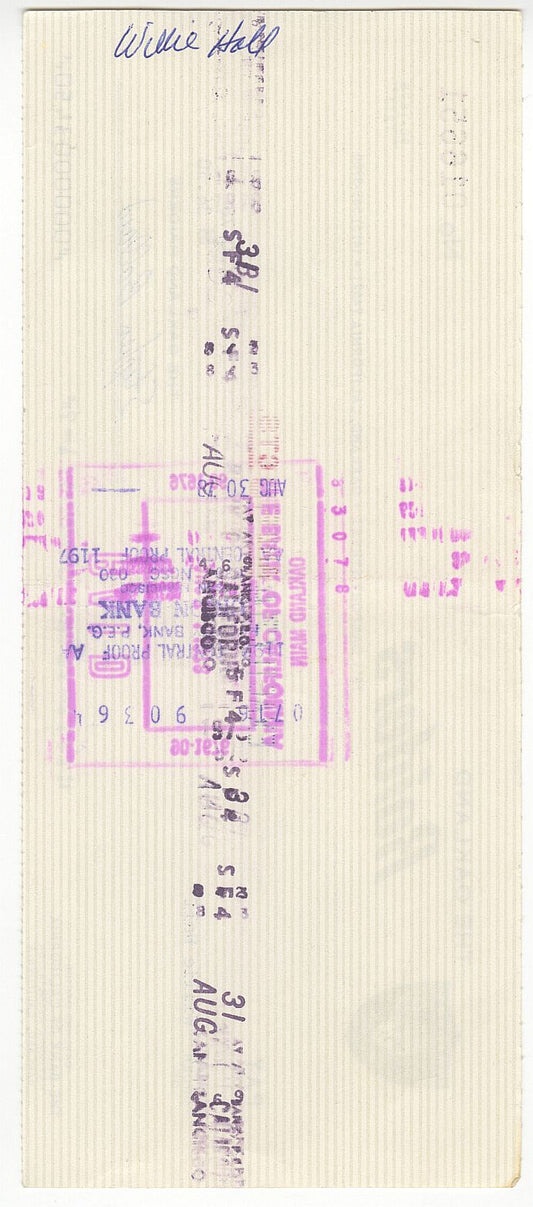 Willie Hall Signed AUTO 1978 Oakland Raiders NFL Football payroll Check