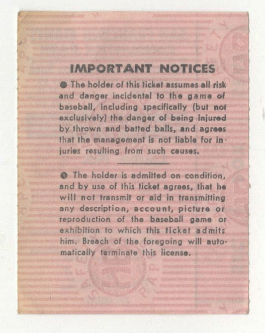 June 23, 1965 SF Giants vs Pittsburgh Pirates Willie Mays HR #475 Ties Stan Musial Ticket Stub