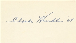 Clarke Hinkle signed 3x5 card FB HOF - Lions Deceased 1988