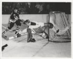 Jacques Plante tries to block goal vs Blackhawks original 1960 photo