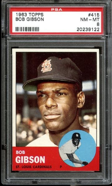 1963 Topps #415 Bob Gibson PSA 8 NM - MT