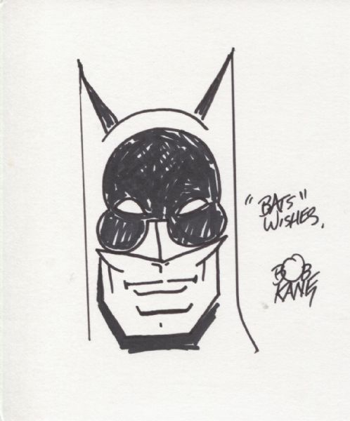 Bob Kane Signed Original Hand Drawn Sketch - Batman