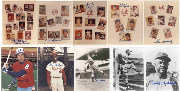 Collection of 10 – Signed 8x10 Baseball Photos – All Deceased