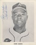 Hank Aaron vintage signed team issued photo circa 1966