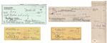 Lot of 4 – Baseball HOF’ers Signed Checks - Deceased