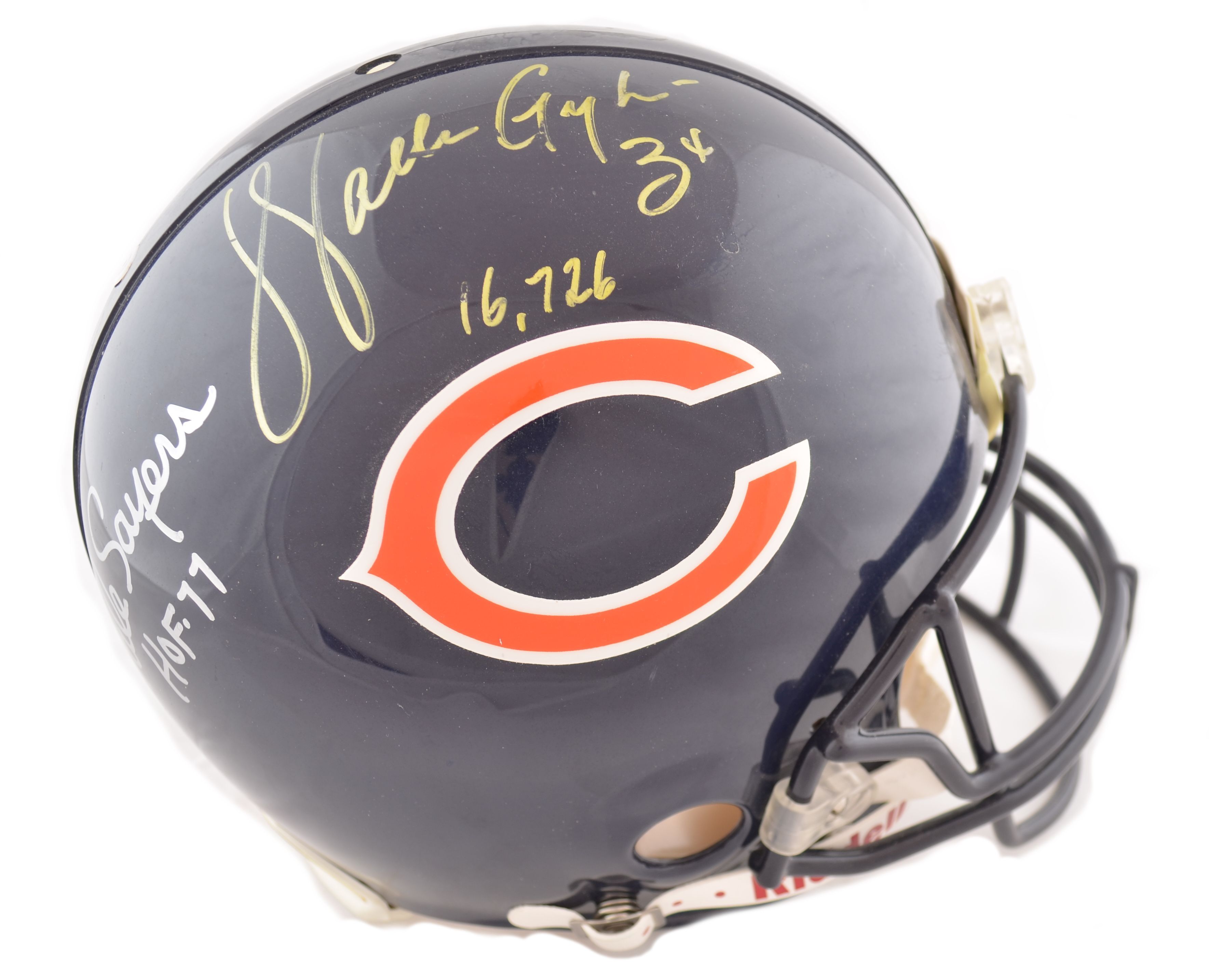 walter payton autographed helmet