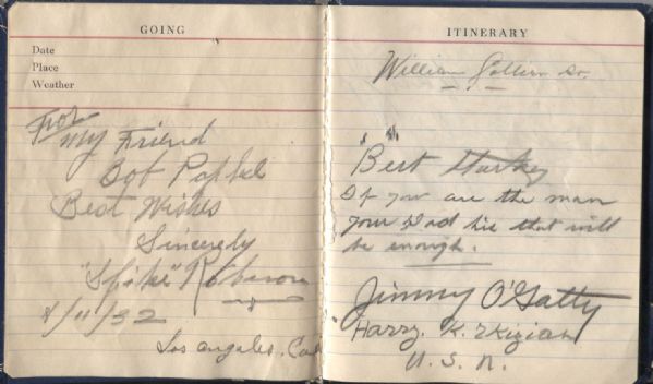 Silent Screen Actors Signed Autograph Album with Bing Crosby & Ali Baba Wrestler
