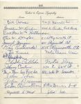 Johnny Coulon  Ed Moose Krause  Leo H. Fischer  multi-signed 1955 Arch Ward Funeral Guest Book Page    