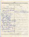 Arthur Wirtz multi-signed 1955 Arch Ward Funeral Guest Book Page    