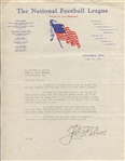 Joe Carr 1935 Typed Letter Signed by NFL President Super Rare Pro Football HOF Autograph – PSA/DNA 10